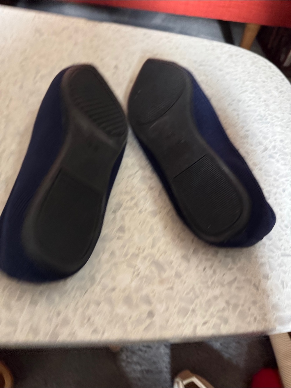 Women’s Navy Pointed Toe Knit Flats - Picture 4 of 7